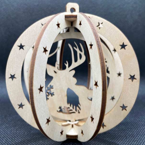 Christmas Ball Ornament – Kissing Reindeers - PUULAB