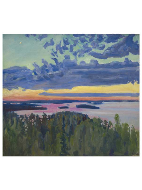View Over a Lake at Sunset by Akseli Gallen-Kallela - PUULAB